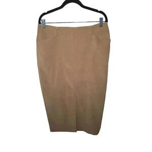 Midi Faux suede skirt, tan color, size 12 Liz Claiborne sport